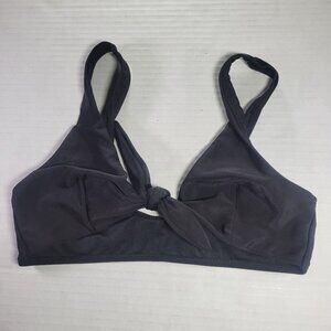 NA-KD Women Black Tie-Front Bikini Top Swimwear Size S